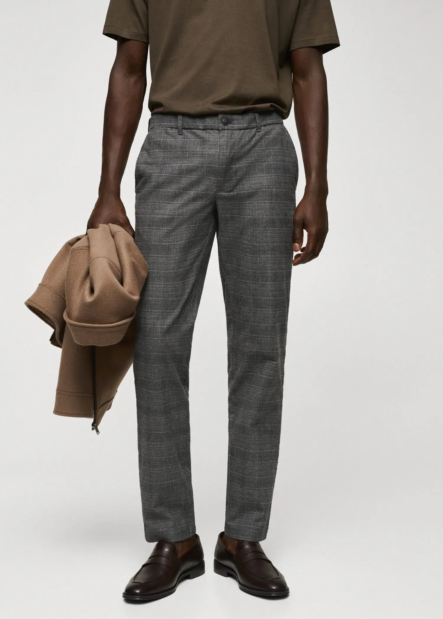Mango Slim-fit cotton check trousers . 2