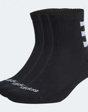Half-Cushioned 3-Stripes Quarter Socks 3 Pairs