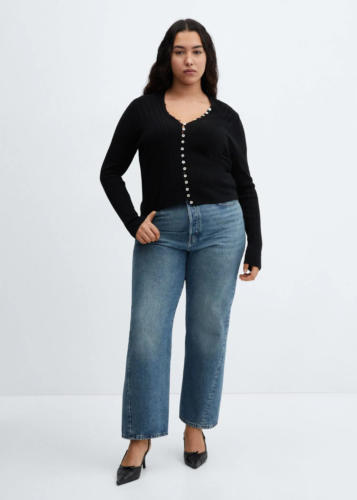 Mango Straight jeans with forward seams. 1