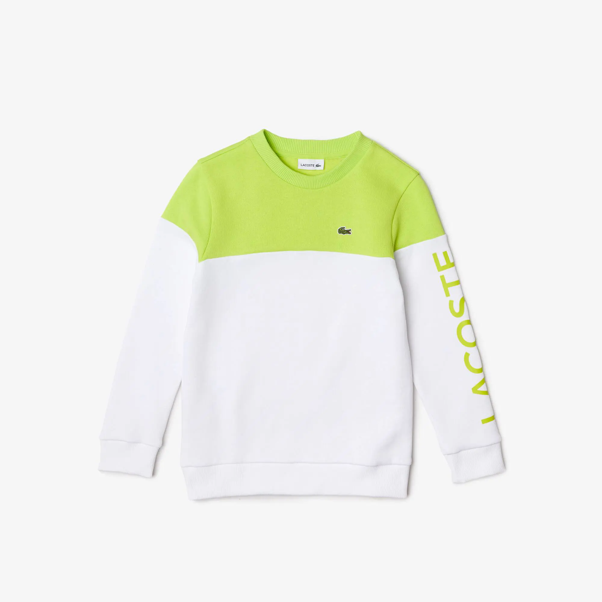 Lacoste Sweatshirt color block de felpa em algodão orgânico para criança. 1