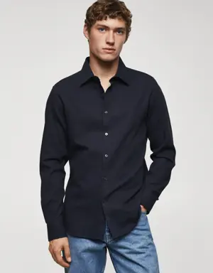 Mango Slim-fit cotton structured shirt