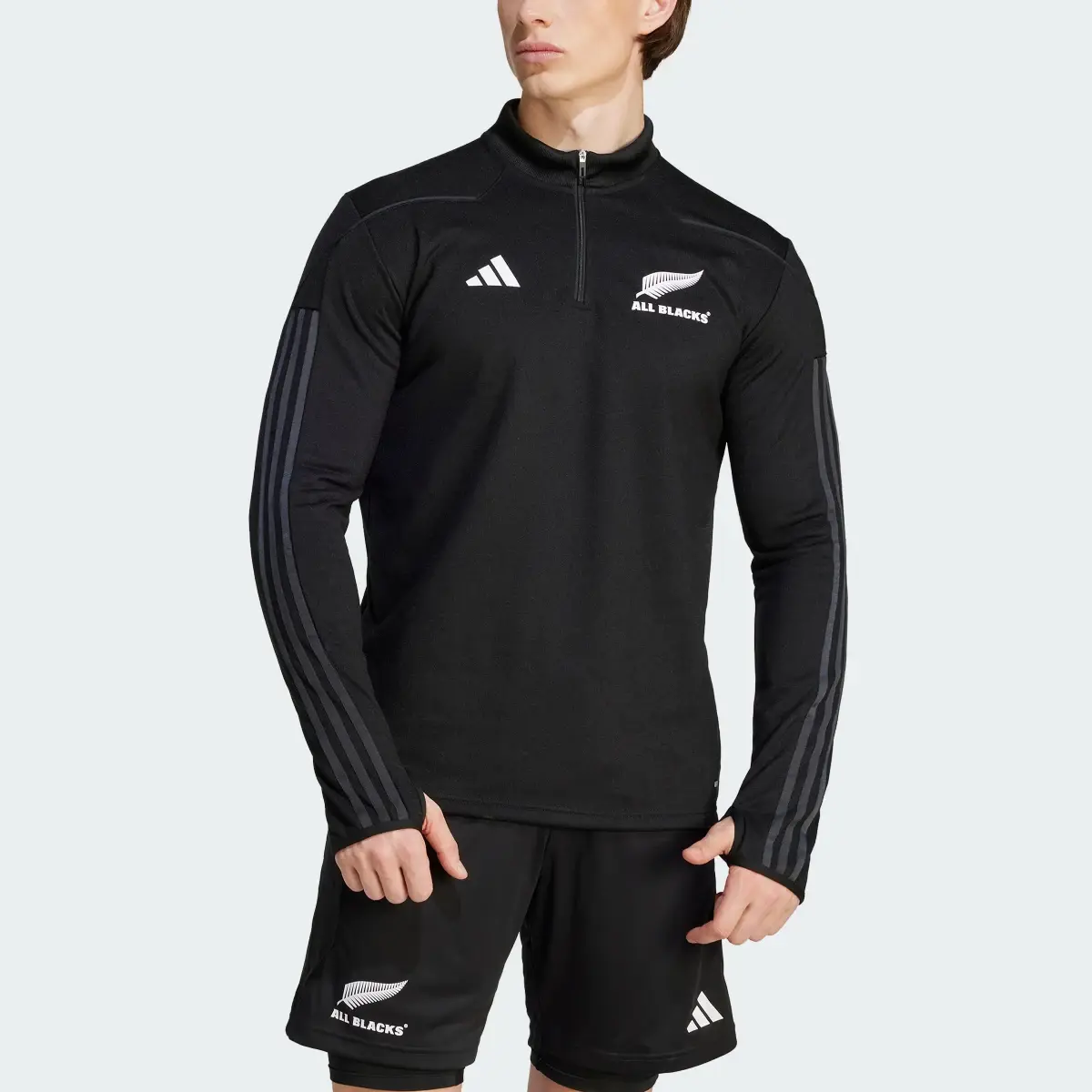Adidas All Blacks AEROREADY Warming Long Sleeve Fleece Top. 1