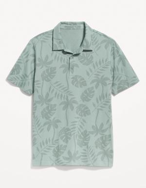 Old Navy Printed Classic Fit Jersey Polo for Men green