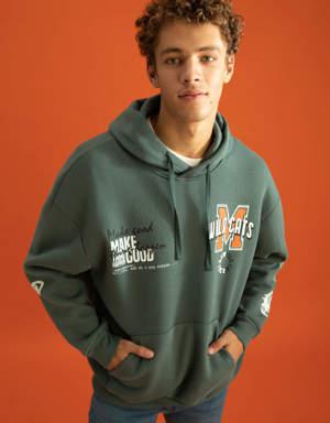 Oversize Fit Kapüşonlu İçi Yumuşak Tüylü Sweatshirt