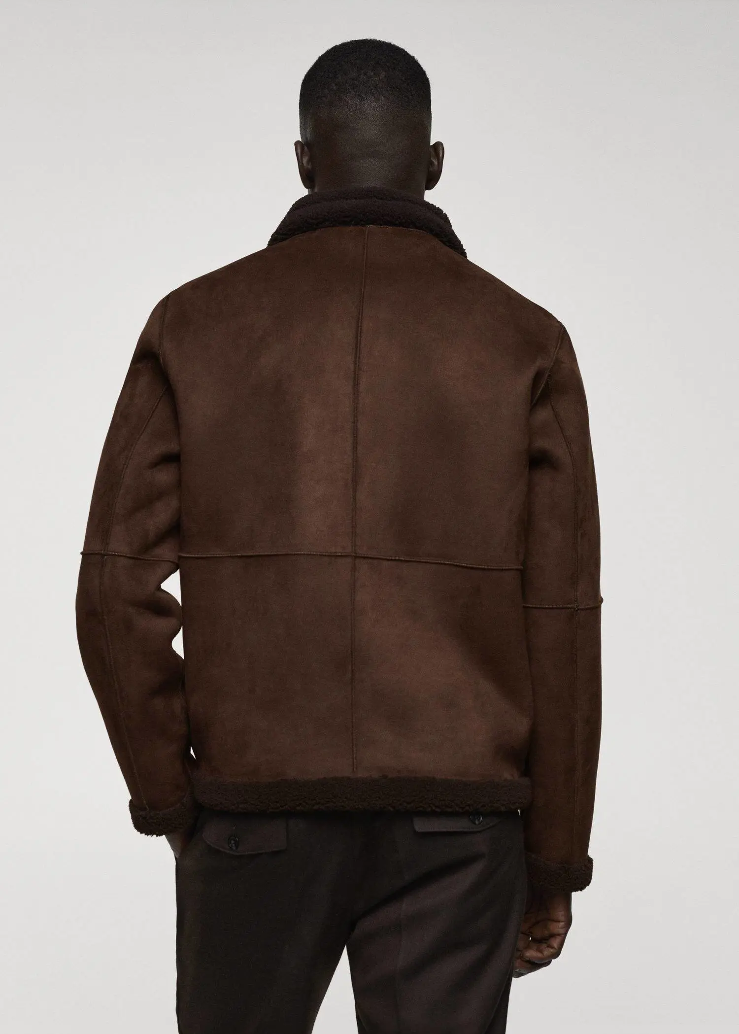 Mango Shearling-lined leather-effect jacket. 3