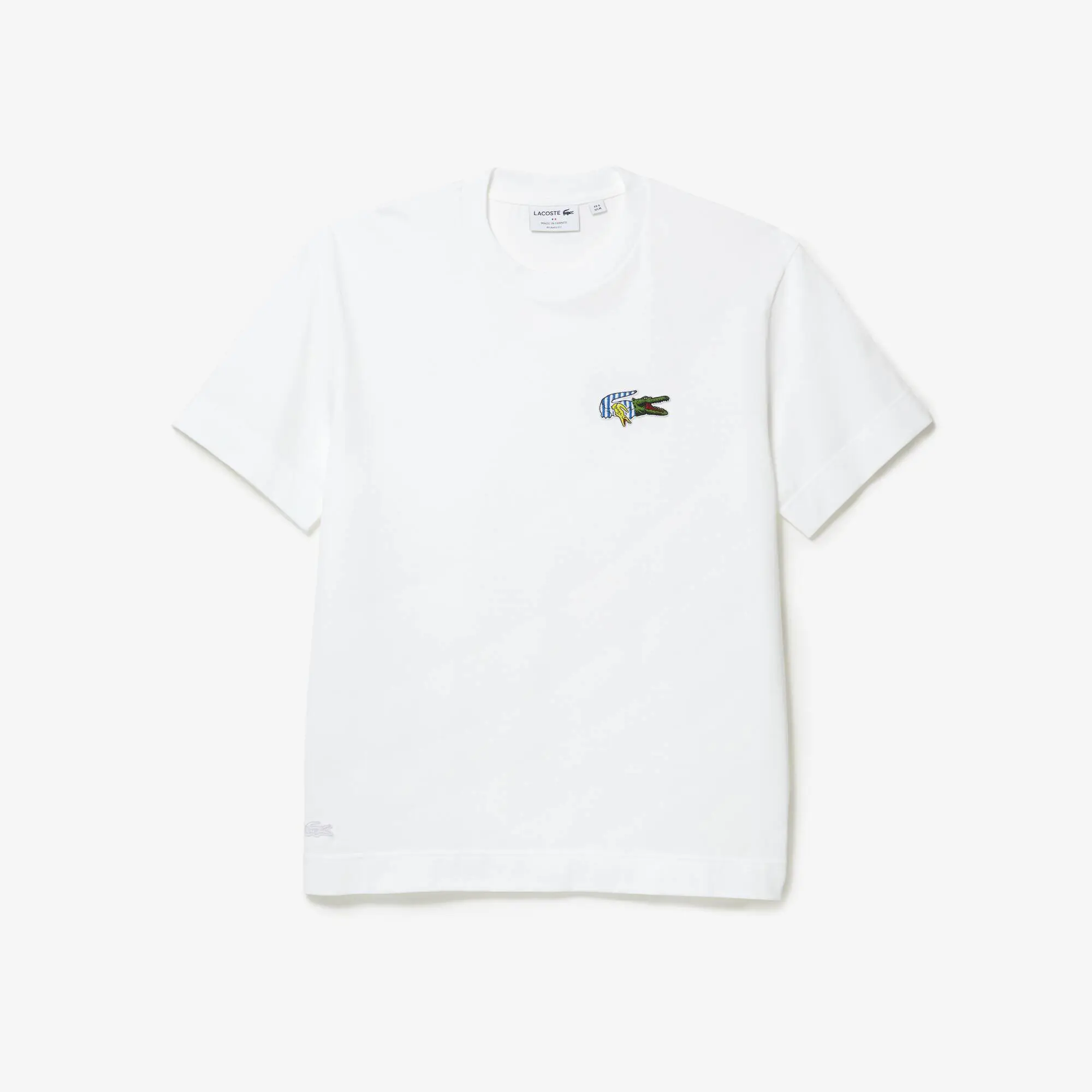 Lacoste T-shirt relaxed fit com emblema e efeito de banda desenhada Lacoste Holiday para homem. 2