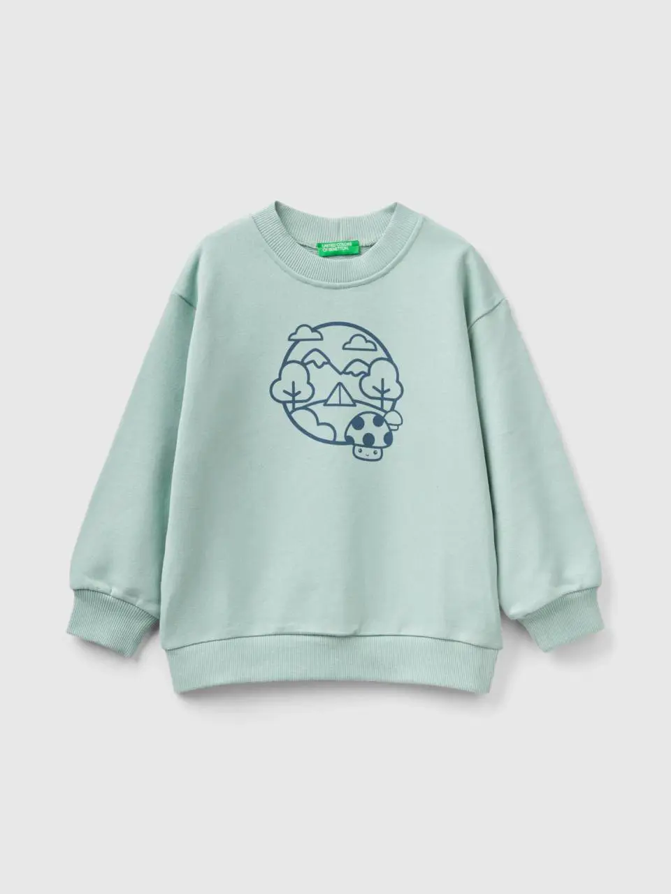 Benetton oversized fit sweatshirt with print. 1