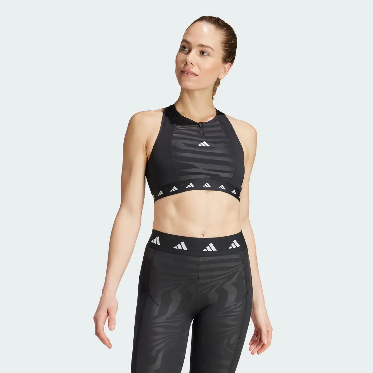 Adidas Brassière de training zippée col montant Techfit PowerImpact Maintien moyen. 2