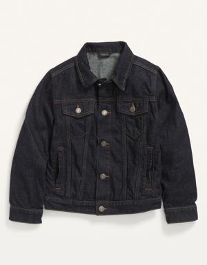 Gender-Neutral Cotton Non-Stretch Jean Jacket for Kids blue