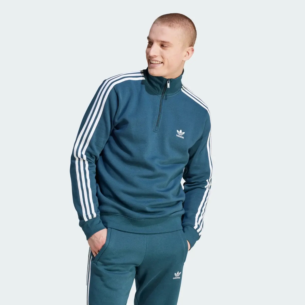 Adidas Sweat-shirt à demi-zip Adicolor Classics 3 bandes. 2
