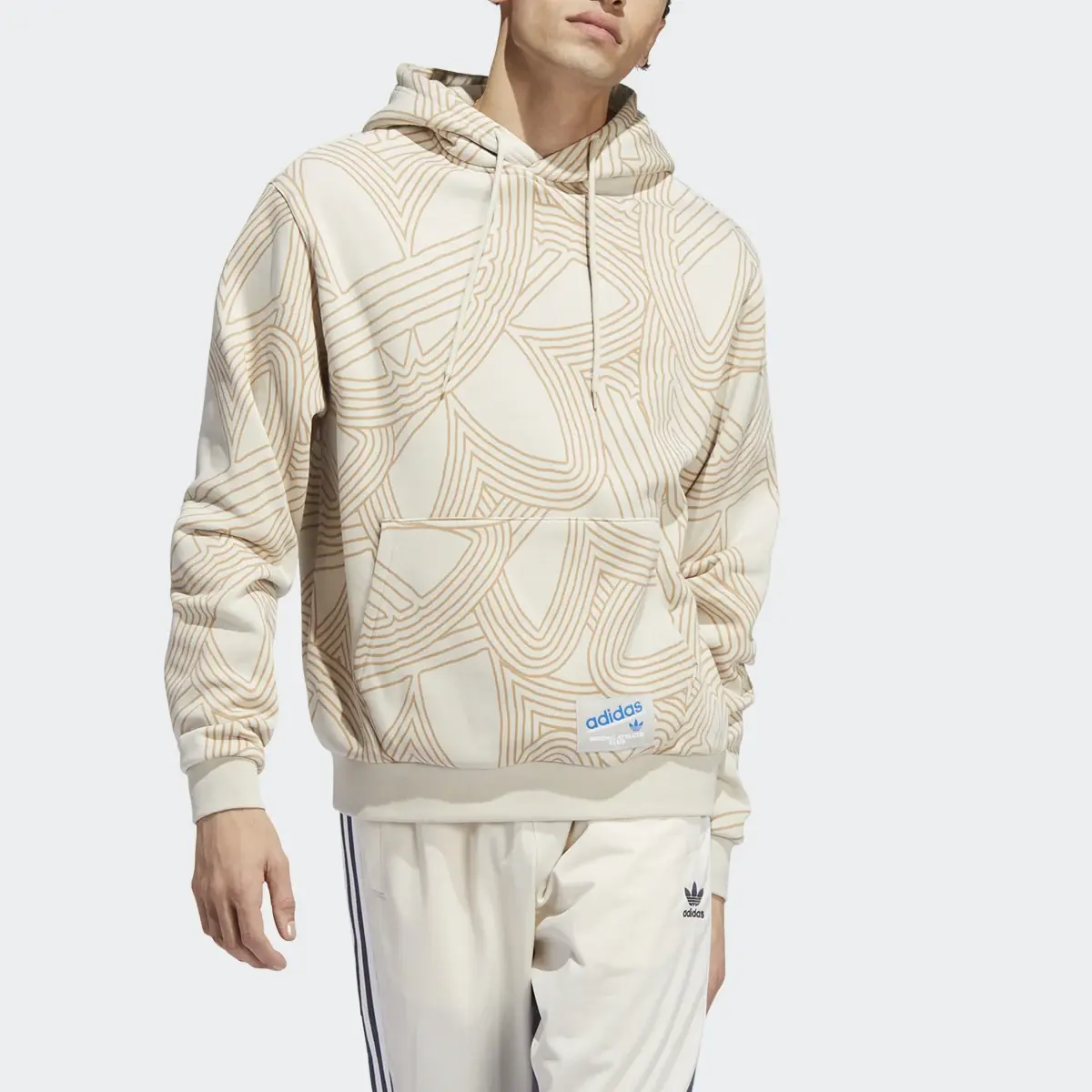 Adidas Original Athletic Club Allover Print Hoodie. 1