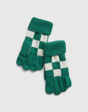 Kids Checkered Gloves multi