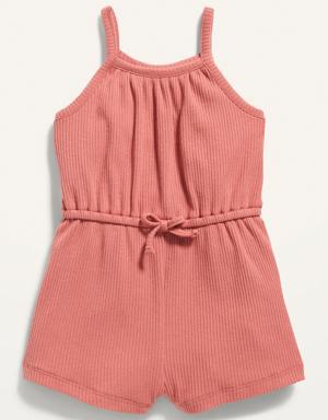 Sleeveless Rib-Knit Romper for Baby red