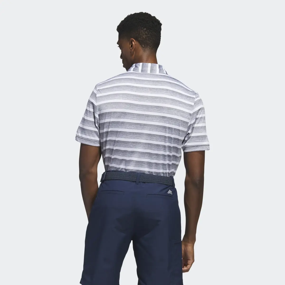 Adidas Two-Color Striped Golf Polo Shirt. 3