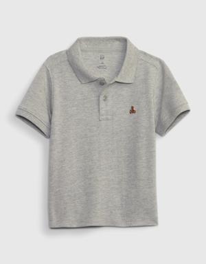 Gap Toddler 100% Organic Cotton Pique Polo Shirt gray