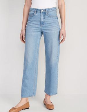 Extra High-Waisted Cropped Wide-Leg Jeans blue