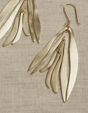 Abstract Leaf Dangle Earrings &#124 Aureus + Argent gold