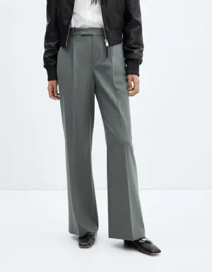 Wool straight-fit trousers