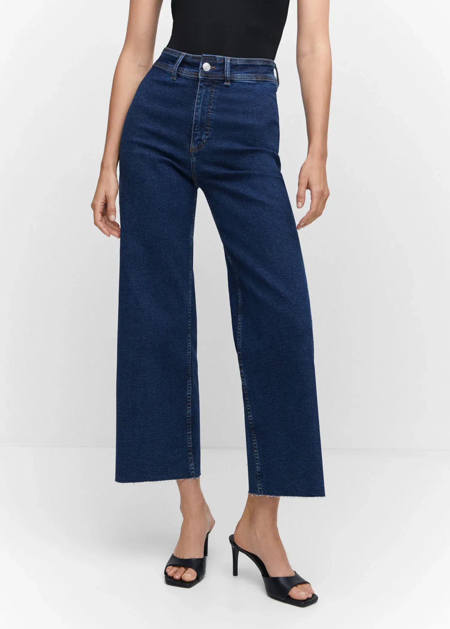 Mango Jeans culotte high waist - 57044396-TO