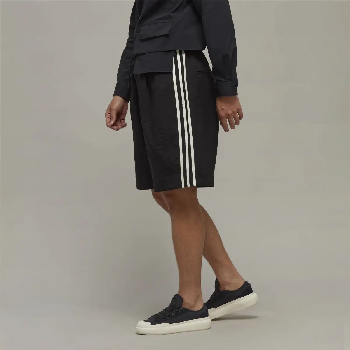 Adidas Y-3 Sport Uniform 3-Stripes Shorts. 2