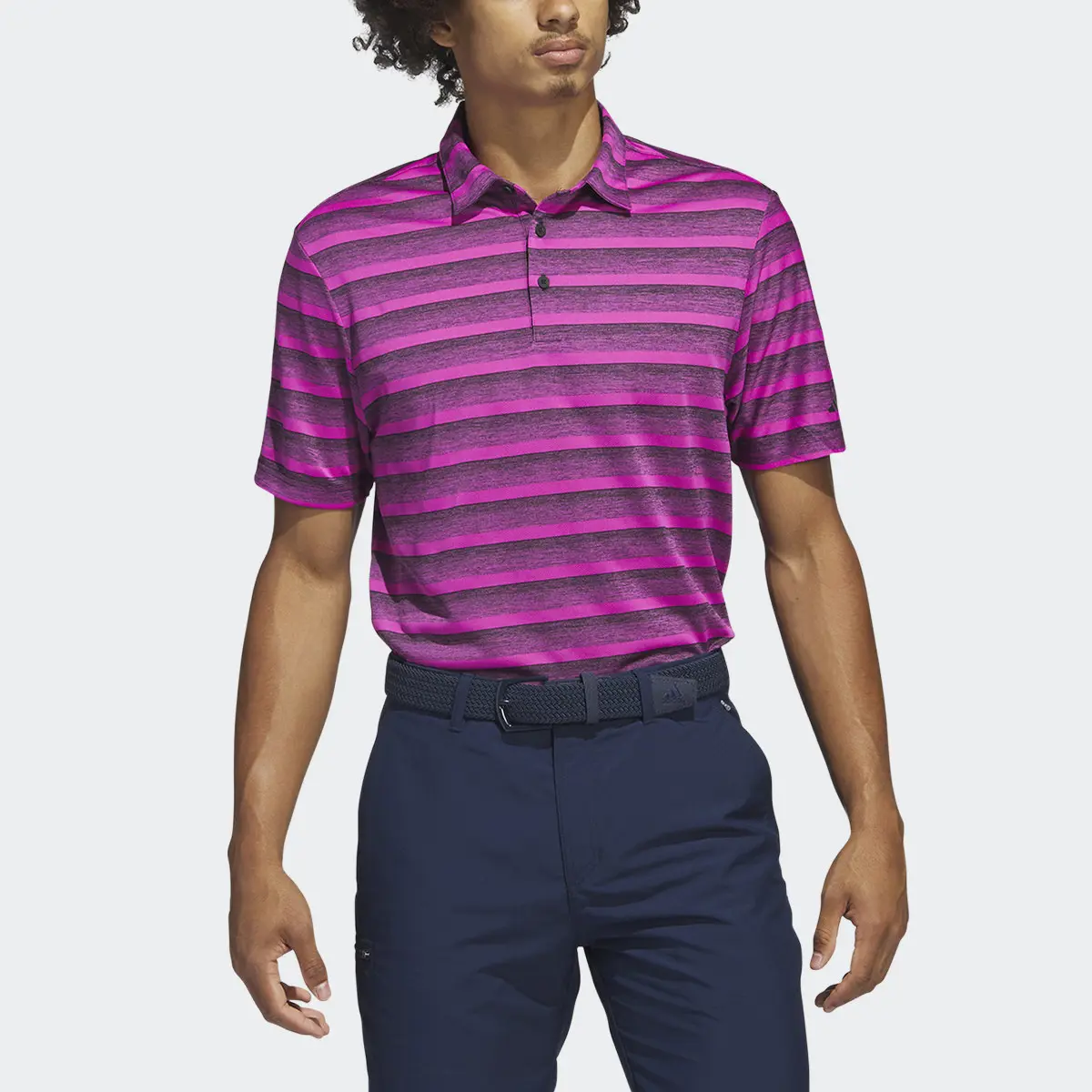 Adidas Two-Color Striped Polo Shirt. 1