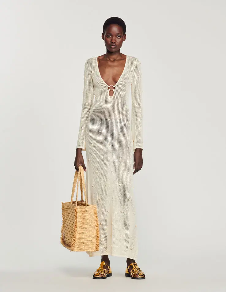 Sandro Long mesh sequin dress. 1