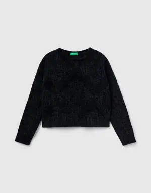 boxy fit chenille sweater