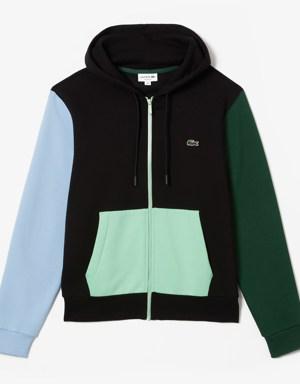 Sweatshirt zippé à capuche homme classic fit color-block Lacoste