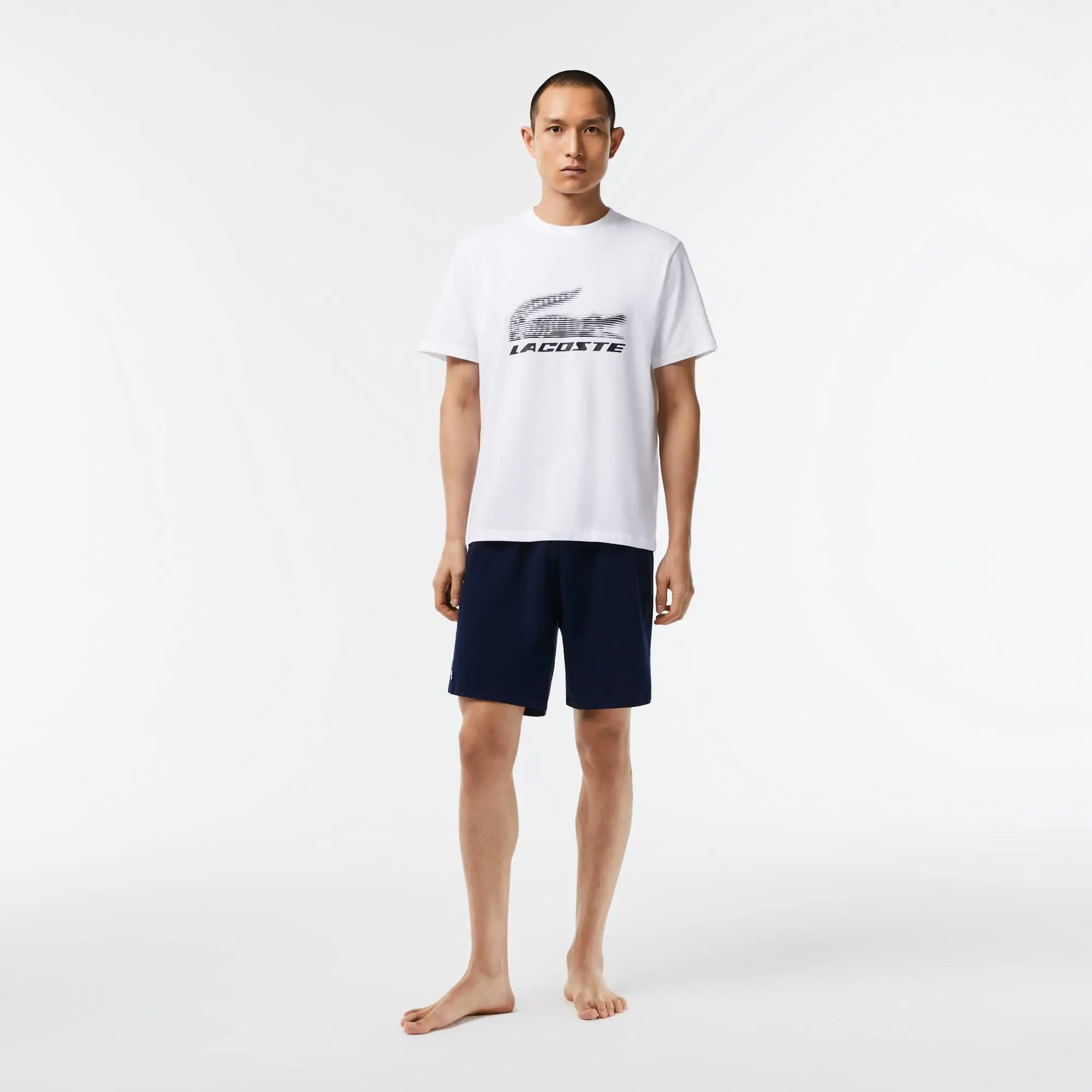 Lacoste Pijama corto de hombre Lacoste en piqué de algodón stretch. 1