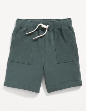 French-Terry Drawstring Utility Shorts for Toddler Boys blue