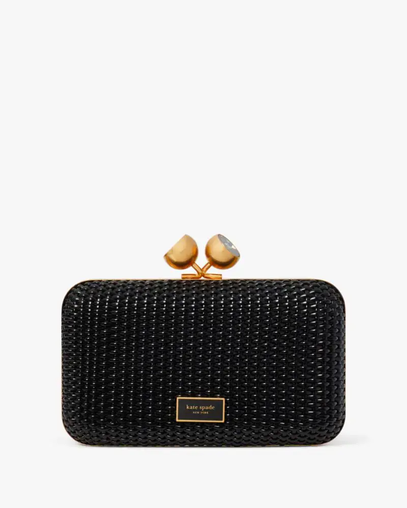 Kate Spade Kisslock Woven Small Clutch. 1