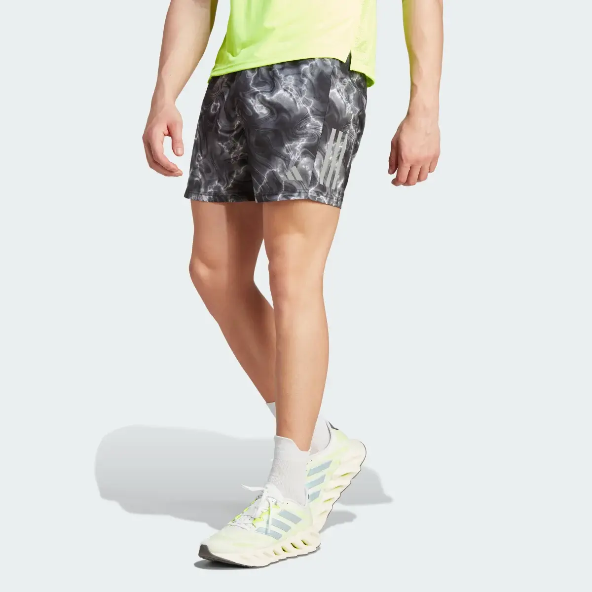 Adidas Own the Run Allover Print Shorts. 1