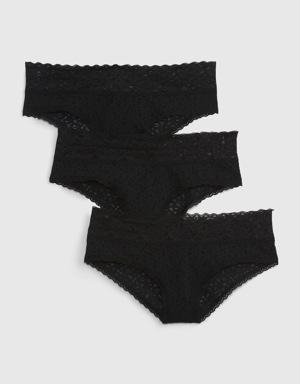 Lace Cheeky (3-Pack) black