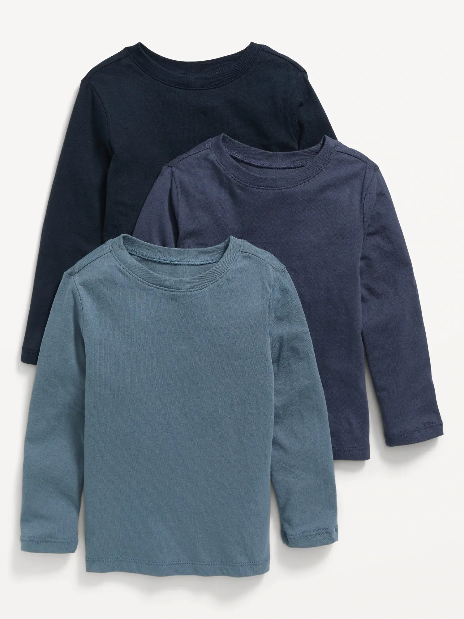 Old Navy Unisex Long-Sleeve T-Shirt 3-Pack for Toddler blue. 1