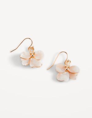 Real Gold-Plated Floral Drop Earrings for Women gold