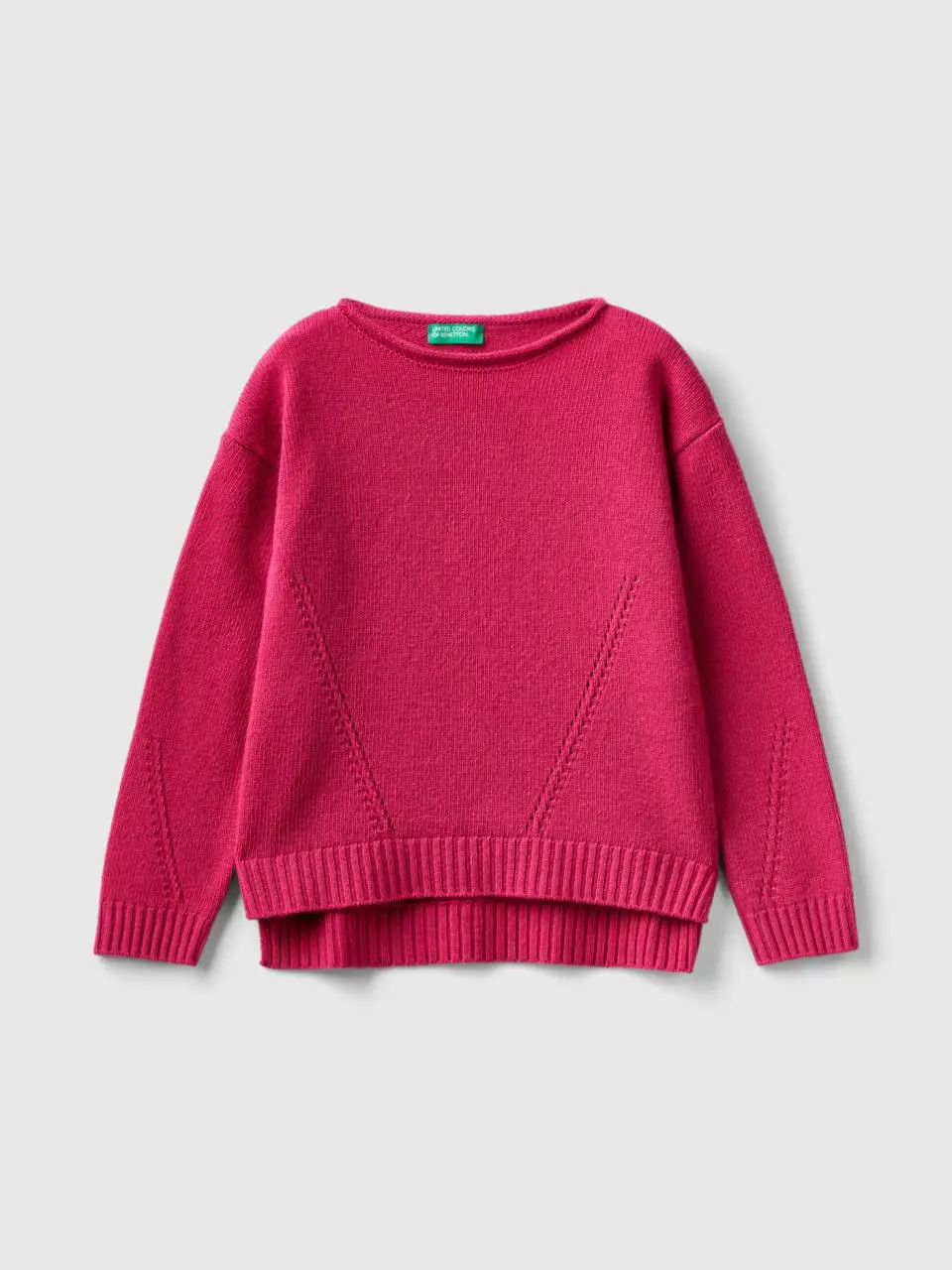 Benetton knit sweater with playful stitching. 1