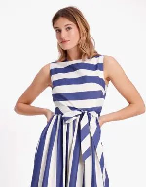 Awning Stripe Tie-waist Dress