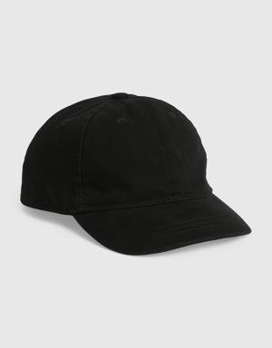 Toddler Washed Baseball Hat black