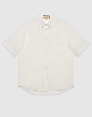 Cotton polyester shirt with label