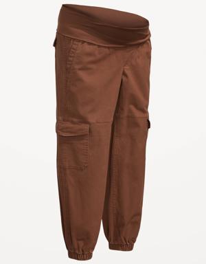 Maternity Foldover-Waist Cargo Pants orange