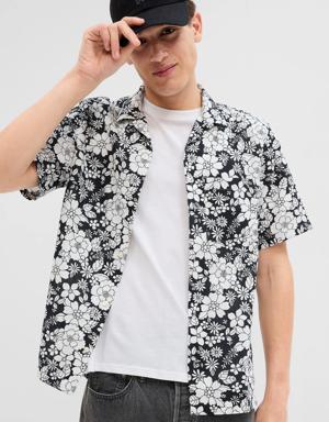 Linen-Cotton Vacay Shirt multi
