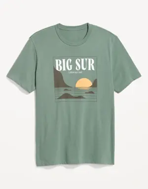 Soft-Washed Crew-Neck Graphic T-Shirt for Men green