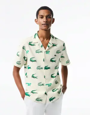 Lacoste Men’s Printed Short-Sleeved Golf Shirt
