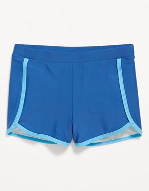 Dolphin-Hem Swim Shorts for Girls blue