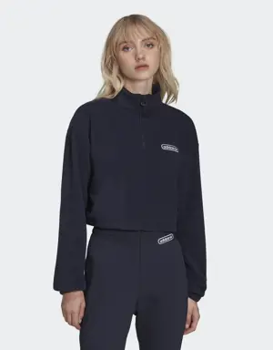 Retro Luxury 1/4 Zip Cropped Sweater