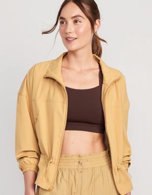 Old Navy Loose StretchTech Cinched-Waist Jacket for Women yellow