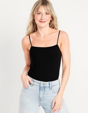 Fitted Cami Rib-Knit Bodysuit for Women