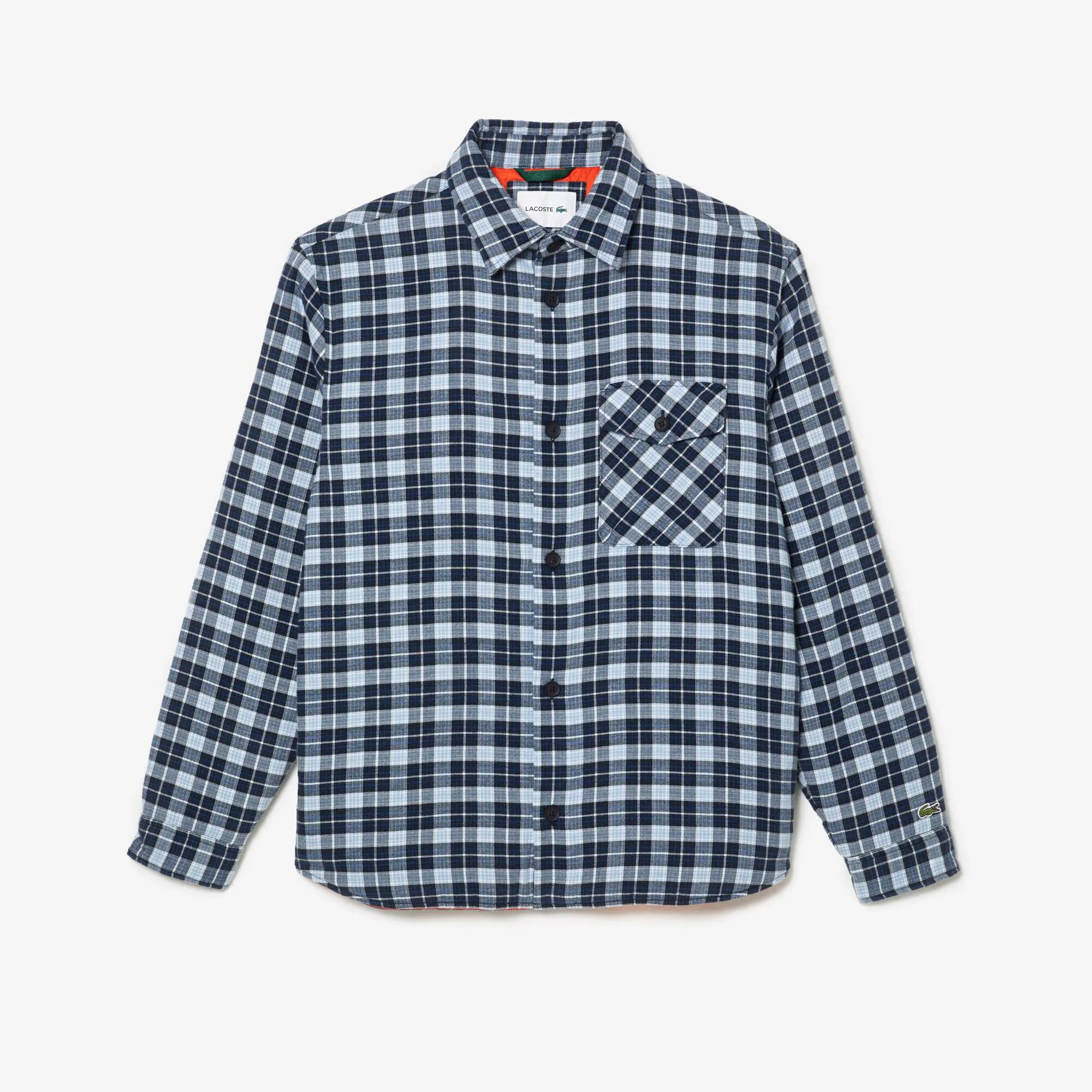 Lacoste Checked Overshirt with Quilted Lining. 1