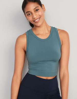 Old Navy Seamless Performance Racerback Tank Top for Women blue