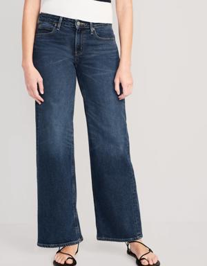 Mid-Rise Wide-Leg Jeans for Women blue
